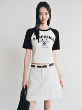 Women's Colorblock Printed Cropped T-Shirt